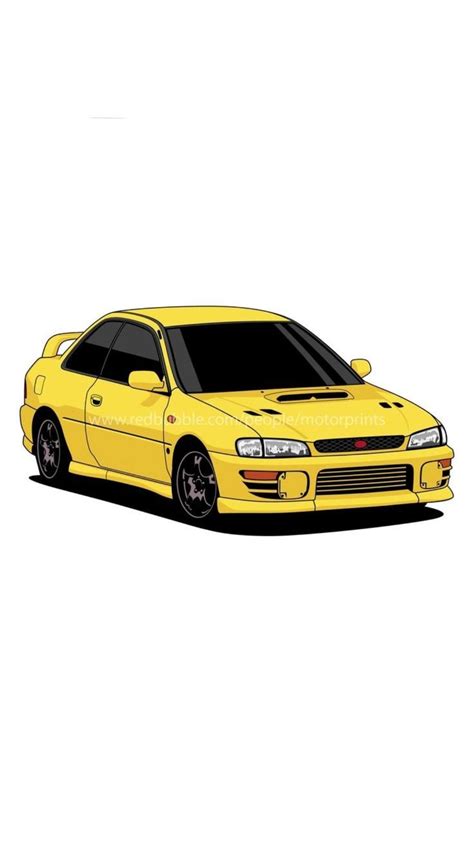 The Yellow Car Автомобиль иллюстрации Субару Мощные автомобили