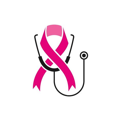 Women Breast Cancer Logo Diagnosis With Stethoscope 12463175 Vector