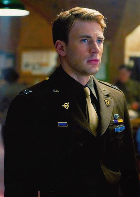 Still Of Steve Rogers Portrayed By Chris Evans On The Set Of Captain America The First