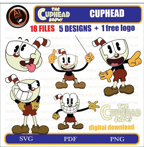 Cuphead Clipart Main Character In Cupheadshow Svg Pngpdf Etsy UK