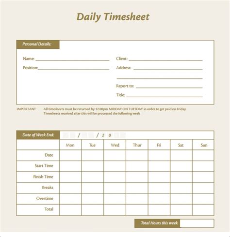 50+ printable daily planner templates, printable daily schedule templates & daily planners what is the printable daily planner template? FREE 16+ Sample Daily Timesheet Templates in Google Docs ...