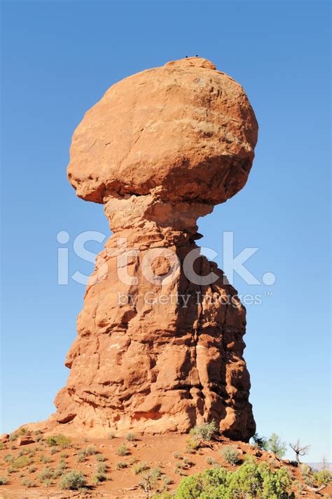 Balanced Rock Formation In Arches National Park Near Moab Utah Stock