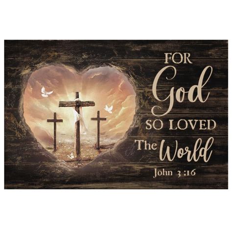 For God So Loved The World John 316 Bible Verse Canvas Wall Art