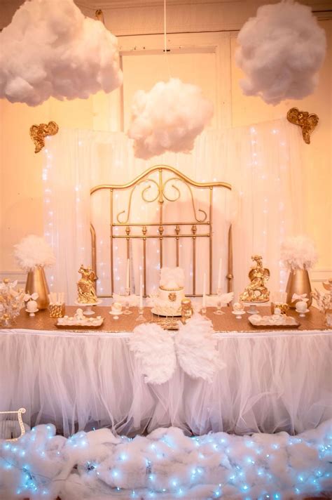 Having more than one baby shower for pregnancy also is a factor in some of the parties being held earlier. Gods gift angel theme Baby Shower | Angel baby shower ...