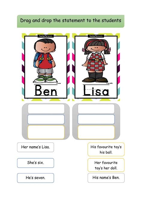 He Hes His She Shes Her Interactive Worksheet English As A Second