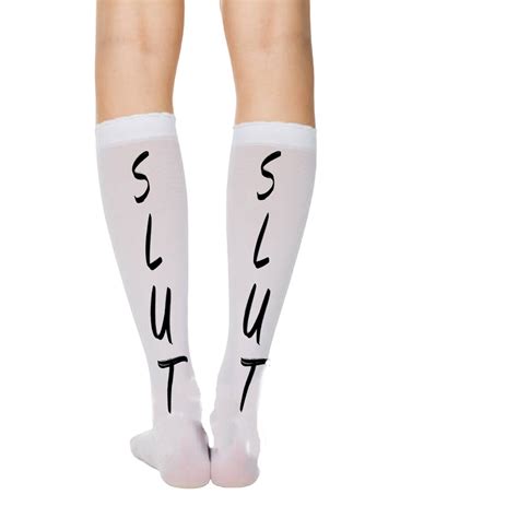 Slut Socks Original Fun Knee High Nylon Stocking Socks Fits Etsy