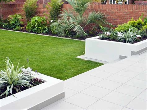Contemporary Style Rendered Walls And Raised Beds Modern Garden