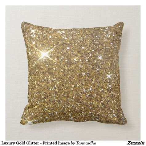 Luxury Gold Glitter Printed Image Throw Pillow In 2021