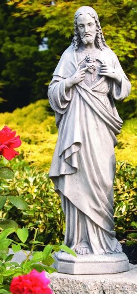 Sacred Heart Of Jesus Outdoor Statue 33 Inches