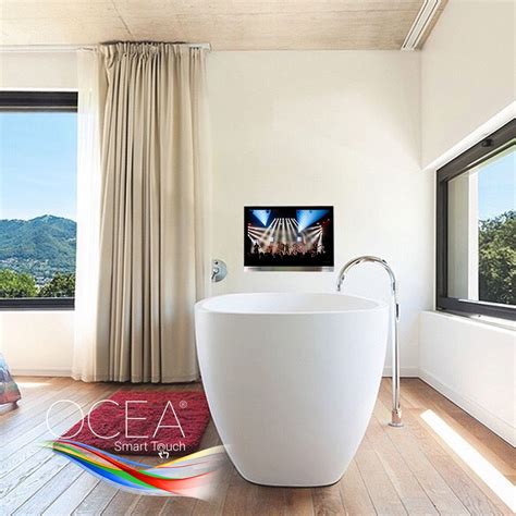 Offering turnkey tv mirror solutions for concealing a tv as a mirror when the tv is off and the upgrade the style of your bathroom with an elegant vanity mirror tv. OCEA Waterproof Smart Touch Bathroom TV | Tv in bathroom ...