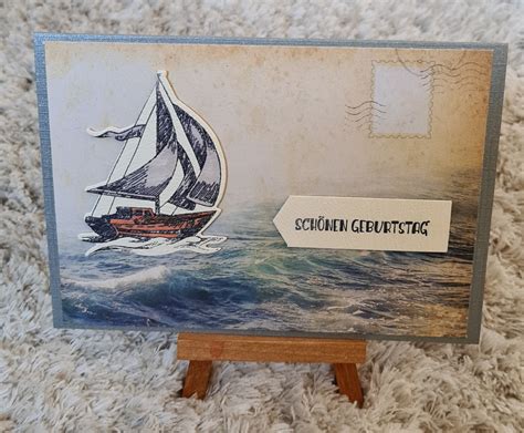 Birthday Card Maritim Sailing Ship Beautiful Birthday Etsy