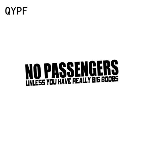 Qypf 16cm43cm No Passengers Unless You Have Big Boobs Funny Vinyl Car