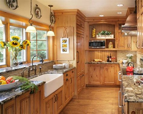 Decoration Astounding Knotty Pine Kitchen Cabinets With Bowl Of