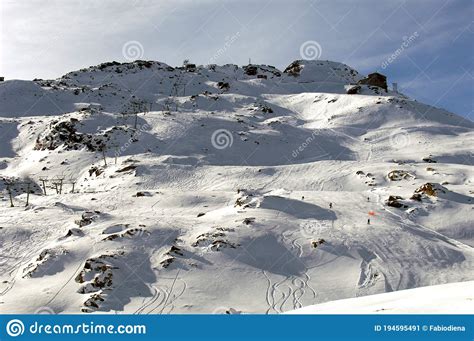 Madesimo Val Di Lei Ski Fields And Ski Lifts Stock Image Image Of