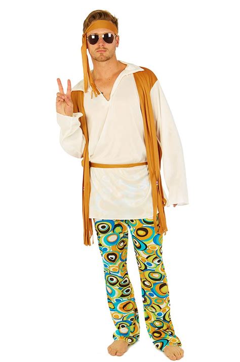 Mens Hippie 60s 70s Peace Groovy Costume