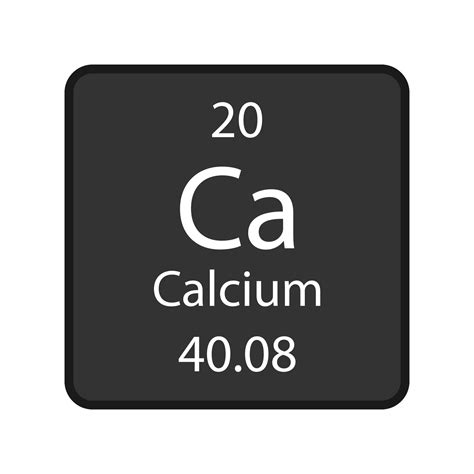 Calcium Symbol Chemical Element Of The Periodic Table Vector