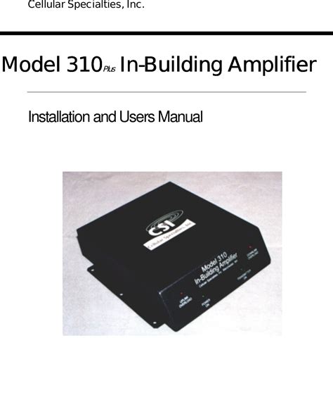 Westell Csi Bidirectional Amplifier User Manual