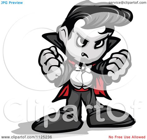 Cartoon Of A Tough Vampire Holding Up Fists Royalty Free Vector