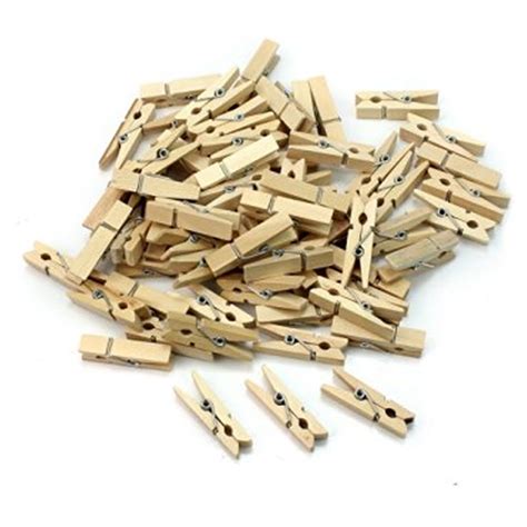 Alltopbargains 200 Mini Craft Clothespins Wood 1 Small Arts Paper