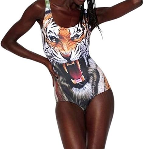 Womens European Tiger Swimsuit Backless Wetsuit At Amazon Womens