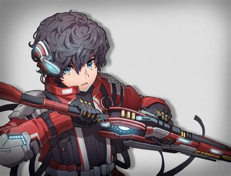 Wallpaper Anime Boy Futuristic Sword Curly Hair Wallpapermaiden