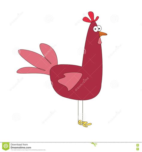 Red Rooster Cartoon Style Stock Vector Illustration Of Stamp 77879757