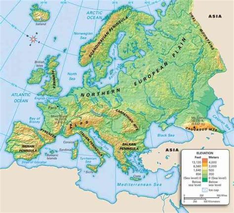Map Of Mountains Of Europe
