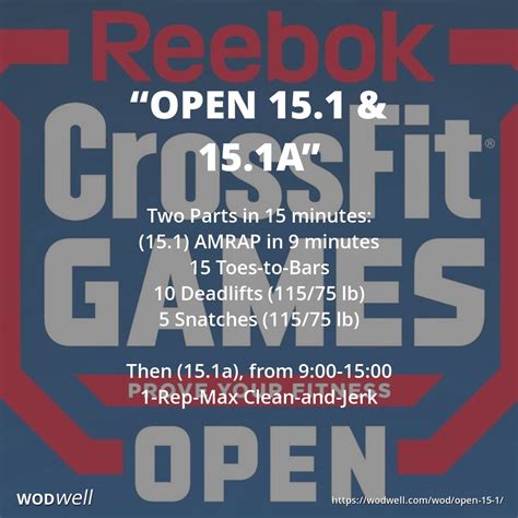 Open 151 And 151a Workout 2015 Crossfit Games Open Wod Wodwell