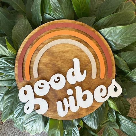 Good vibes good vibes sign hippie decor retro decor wood | Etsy