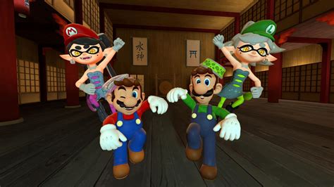Super Squid Sisters And The Mario Brothers Sfm By