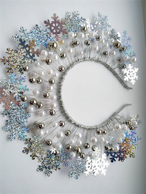 Snow Queen Crown Snowflake Headpiece Snow Crystal Crown Etsy