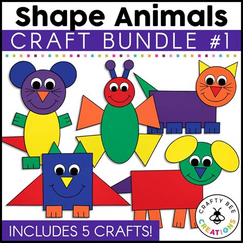 Shape Animals Craft Bundle 1 Crafty Bee Creations