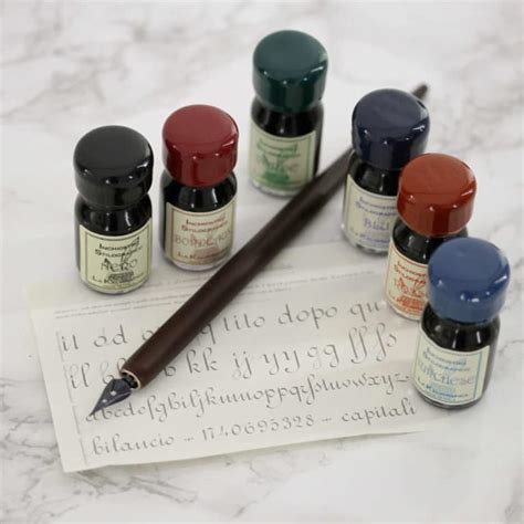 Wooden Calligraphy Pen With Six Inks And Five Nibs Irongate Armory
