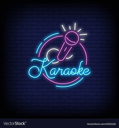 Karaoke Neon Signs Style Text Royalty Free Vector Image