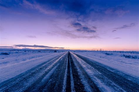 Frozen Winter Road Royalty Free Stock Photo