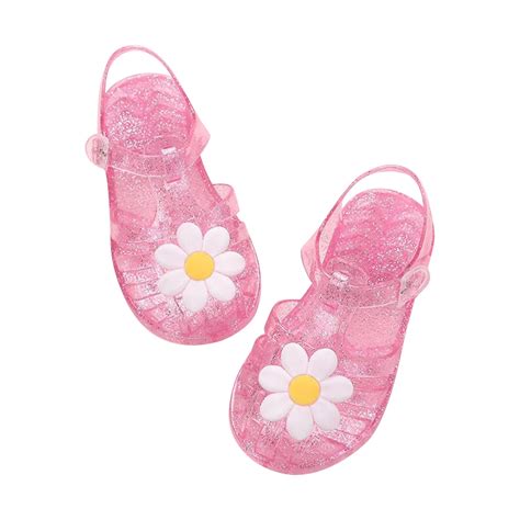 Fridja Toddler Sandles Girls Jelly Sandals Rubber Sole Closed Toe