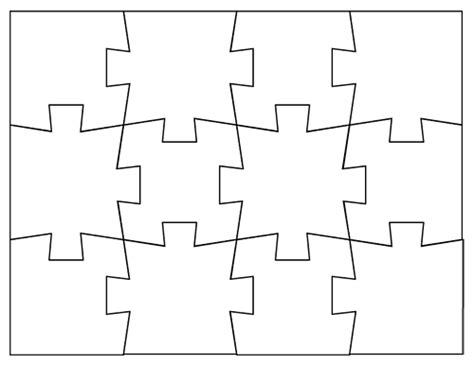 Blank Puzzles To Print Has Other Sizes Too This One Is 12 Pieces