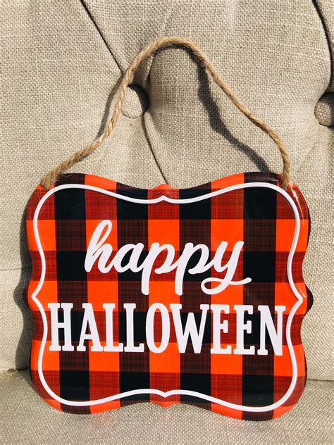 Usa Halloween Metal Signs 4 Different Designs Boo Pumpkin Etsy