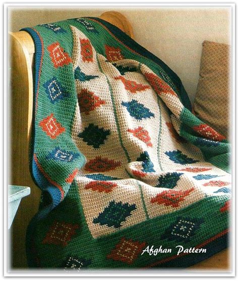 Afghan Pattern Southwest Navajo Inspired Crochet Pattern