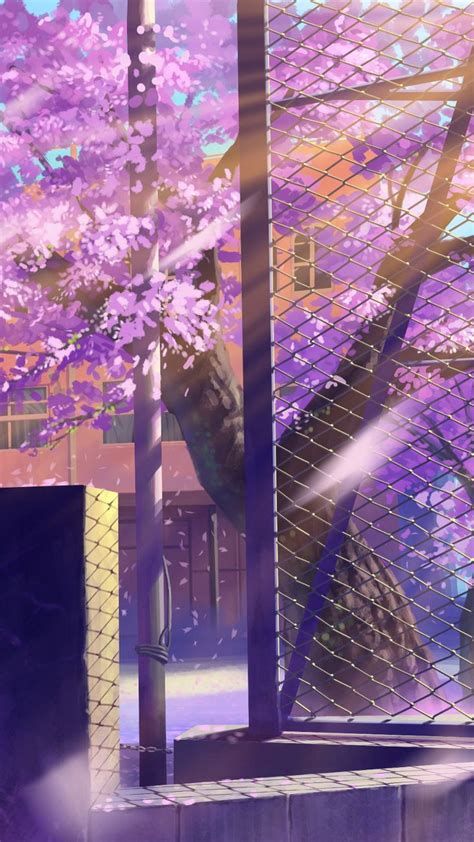 Download Wallpaper 720x1280 Anime School Winter Street Samsung Galaxy