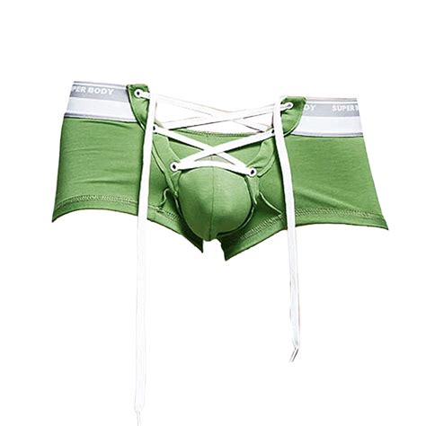 Buy Mens Sexy Lingerie Cotton Tie Rope Cute Boxer Brief Underwear