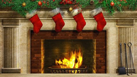Christmas Fireplace Backgrounds Wallpaper Cave