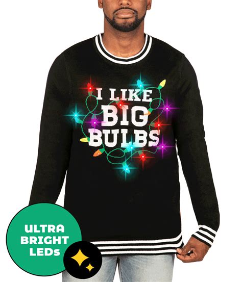 I Like Big Bulbs Light Up Ugly Christmas Sweater Mens Christmas