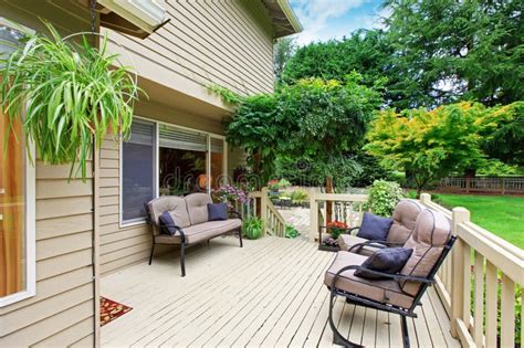 Spacious Walkout Deck With Sitting Area Stock Photo Image Of Outdoor