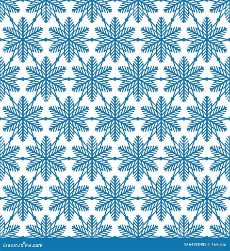 Abstract Geometric Texture Snow Crystal Seamless Pattern Winter Stock