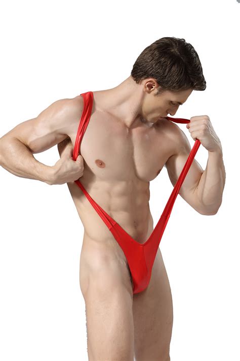 Mens Faux Leather Sexy Borat Mankini Suspender Bikini Sling Swimsuit Slingshot Ebay
