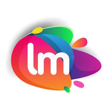 Letter Lm Logo With Colorful Splash Background Letter Combination Logo