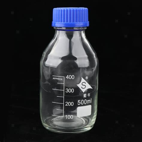 Lab Graduated Round Glass Reagent Bottles With Screw Caps 100ml250ml