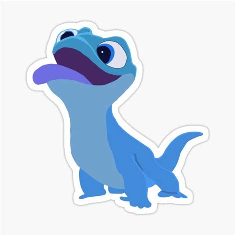 A Blue Cartoon Character Sticker With An Evil Look On Its Face And Eyes