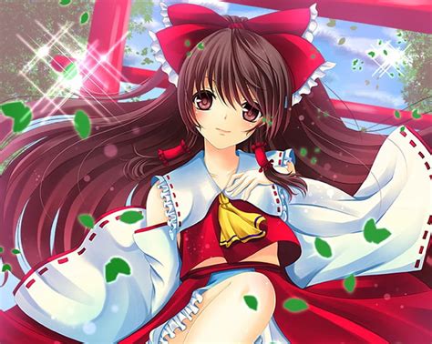 Hakurei Reimu Pretty Dress Breeze Hakurei Sweet Nice Anime